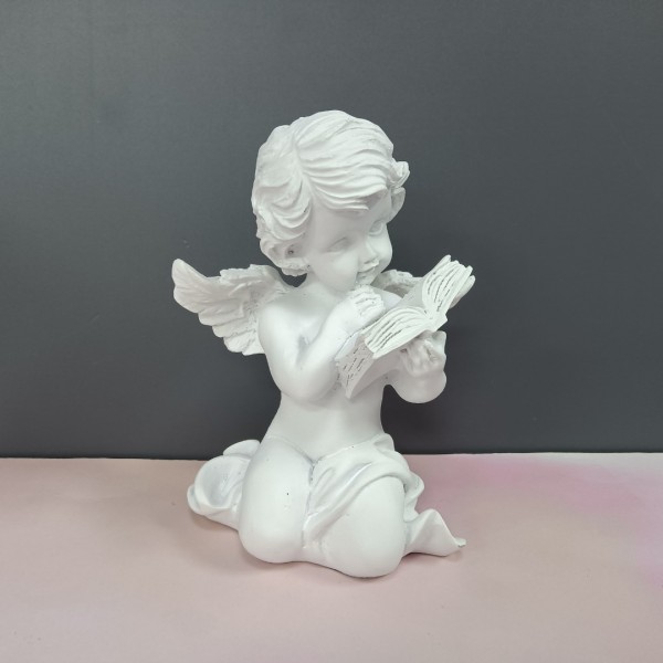 ZUHSA Statuettes of plaster Sculpture Reading Angel Sculpture Miniature Statue Home Decoration 